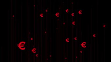 Euro mark simgesi Parçacık Para figürü hareket grafikleri