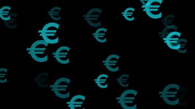Euro mark simgesi Parçacık Para figürü hareket grafikleri