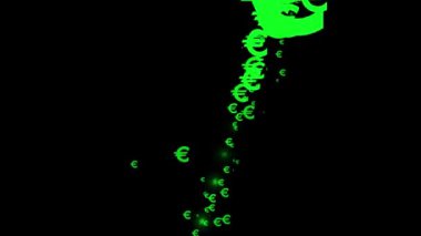 Euro mark simgesi Parçacık Para figürü hareket grafikleri