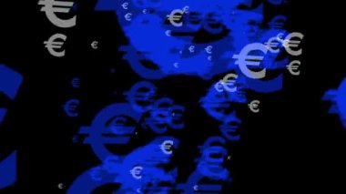 Euro mark simgesi Parçacık Para figürü hareket grafikleri