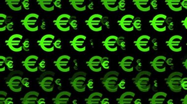 Euro mark simgesi Parçacık Para figürü hareket grafikleri