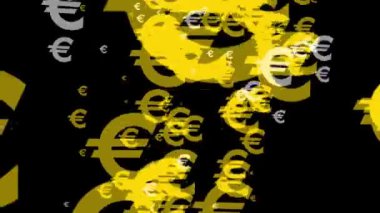 Euro mark simgesi Parçacık Para figürü hareket grafikleri