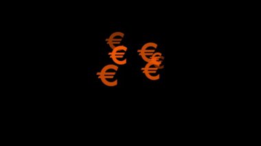 Euro mark simgesi Parçacık Para figürü hareket grafikleri