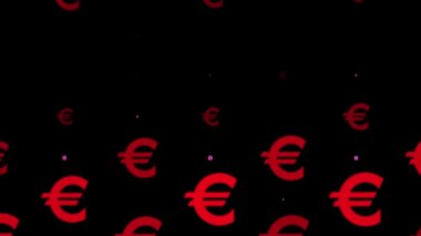 Euro mark simgesi Parçacık Para figürü hareket grafikleri
