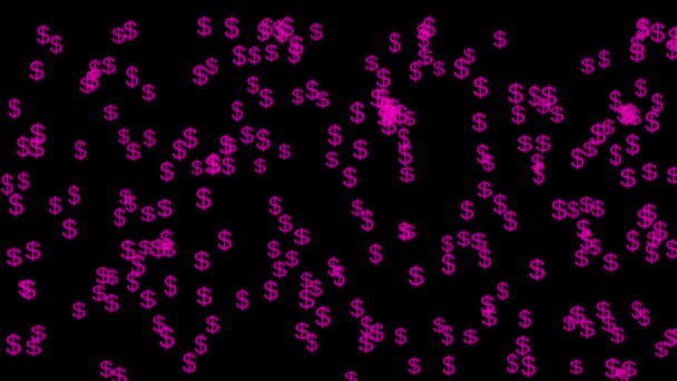美元标记图标粒子货币数字运动图形 — 图库视频影像
