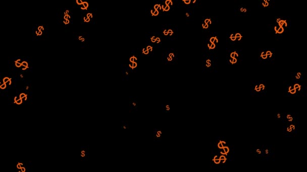 Dolar Işareti Simgesi Parçacık Para Figürü Hareket Grafikleri — Stok video