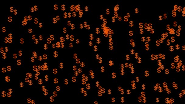 Pictograma Marcaj Dolar Particule Figura Banilor Grafică Mișcare — Videoclip de stoc