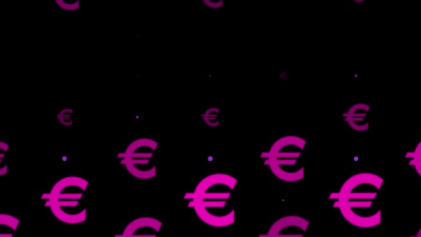 Ikona Euro Znak Cząstka Pieniądze Figurka Grafika Ruchu — Wideo stockowe