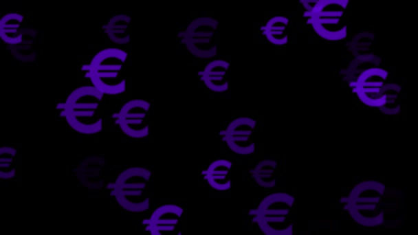 Euro Zeichen Symbol Partikelgeld Figur Bewegungsgrafik — Stockvideo