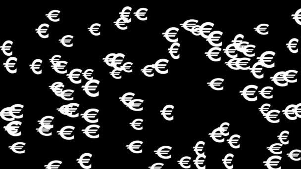Icono Marca Euro Partículas Dinero Figura Gráficos Movimiento — Vídeos de Stock