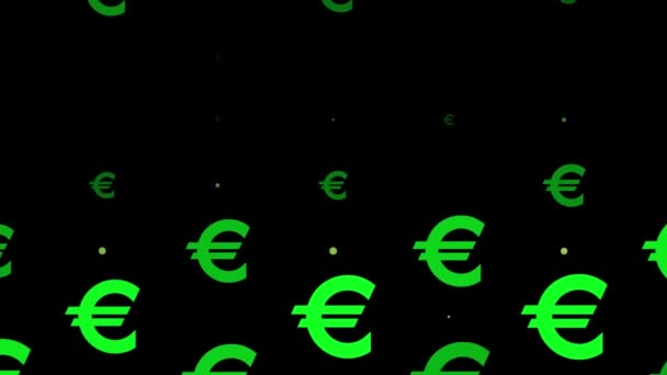 Euro Mark Icon Particle Money Figure Motion Graphics — Video Stock