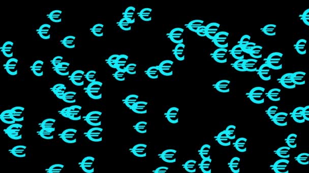 Euro Mark Icon Particle Money Figure Motion Graphics — Video Stock