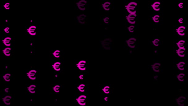 Icono Marca Euro Partículas Dinero Figura Gráficos Movimiento — Vídeo de stock