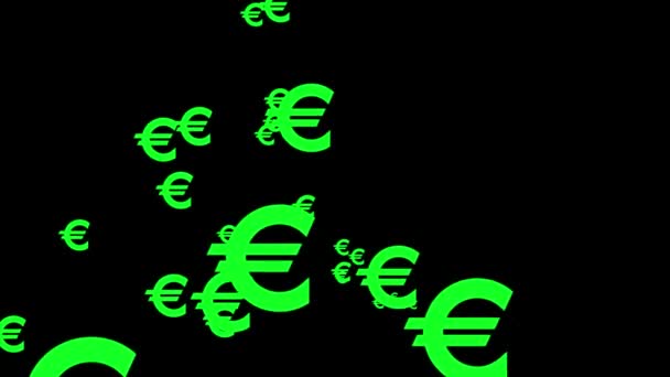 Euro Mark Ikon Partikelpengar Siffra Rörelse Grafik — Stockvideo