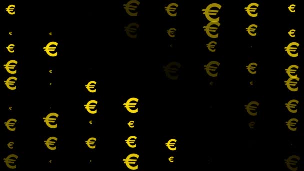 欧元标记图标粒子货币数字运动图形 — 图库视频影像