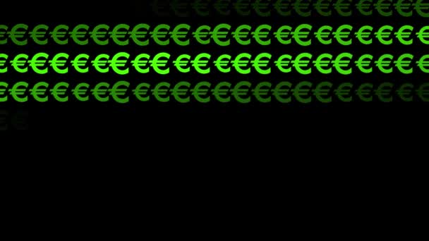 Euro Mark Ikon Partikelpengar Siffra Rörelse Grafik — Stockvideo