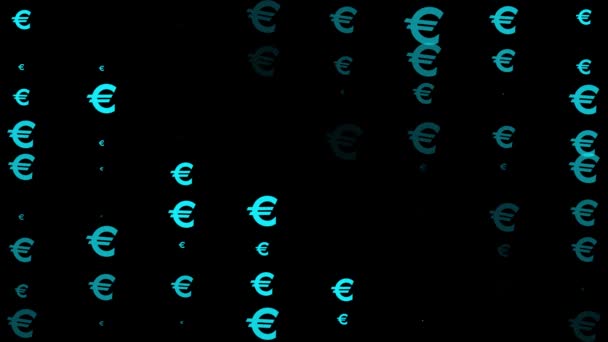 Euro Mark Icon Particle Money Figure Motion Graphics — Video Stock