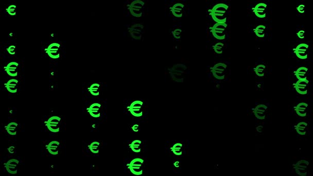 Euro Mark Simgesi Parçacık Para Figürü Hareket Grafikleri — Stok video