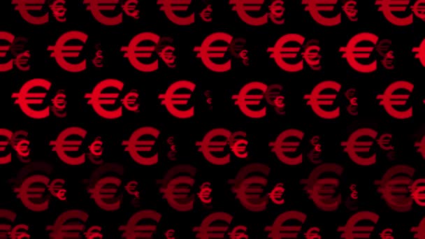 Euro Mark Icon Particle Money Figure Motion Graphics — Stock Video