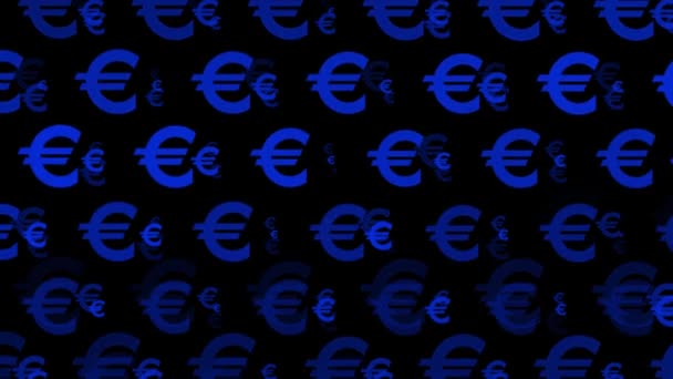 Euro Mark Icon Particle Money Figure Motion Graphics — Video Stock