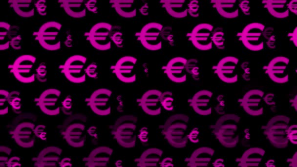 Euro Zeichen Symbol Partikelgeld Figur Bewegungsgrafik — Stockvideo