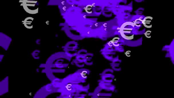 Icône Euro Mark Particule Argent Figure Motion Graphics — Video