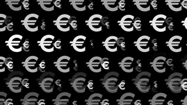 Icono Marca Euro Partículas Dinero Figura Gráficos Movimiento — Vídeo de stock