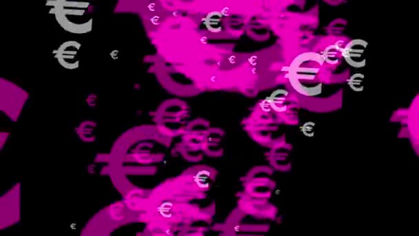 Euro Mark Simgesi Parçacık Para Figürü Hareket Grafikleri — Stok video