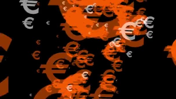 Icono Marca Euro Partículas Dinero Figura Gráficos Movimiento — Vídeo de stock