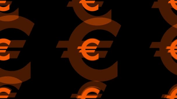 Euro Mark Icon Particle Money Figure Motion Graphics — Video Stock