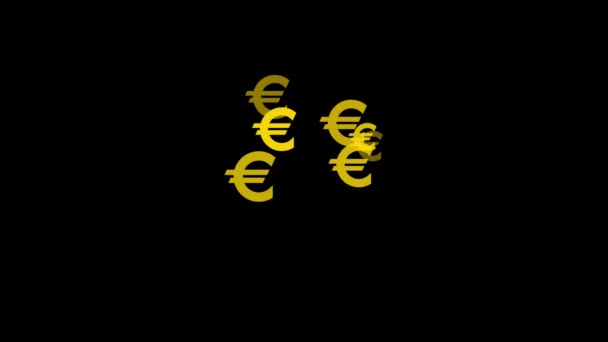 Icône Euro Mark Particule Argent Figure Motion Graphics — Video