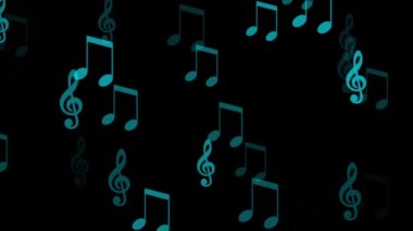 Müzik Notası Parçacık Şekil Canlandırma Grafikleri