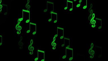 Müzik Notası Parçacık Şekil Canlandırma Grafikleri