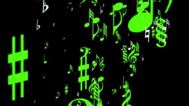 Müzik Notası Parçacık Şekil Canlandırma Grafikleri