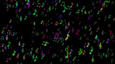 Müzik Notası Parçacık Şekil Canlandırma Grafikleri