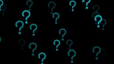 Soru işareti parçacık figürü canlandırma grafikleri