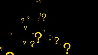 Soru işareti parçacık figürü canlandırma grafikleri