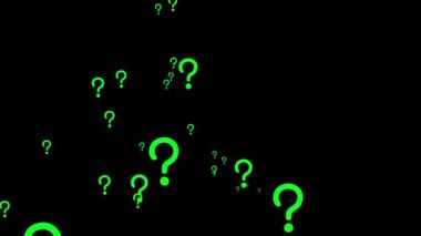 Soru işareti parçacık figürü canlandırma grafikleri