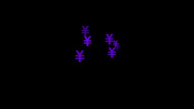 Japon Yen İşaretli Parçacık Canlandırma Grafikleri