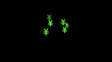 Japon Yen İşaretli Parçacık Canlandırma Grafikleri