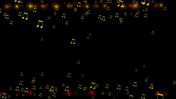 Musikalisk Anmärkning Partikelfigur Animation Motion Graphics — Stockvideo