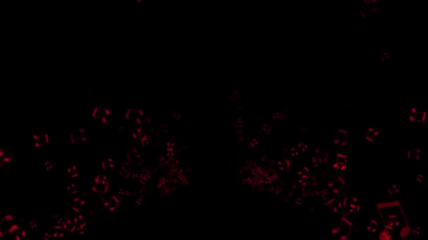 Notă Muzicală Figura Particulelor Animation Motion Graphics — Videoclip de stoc