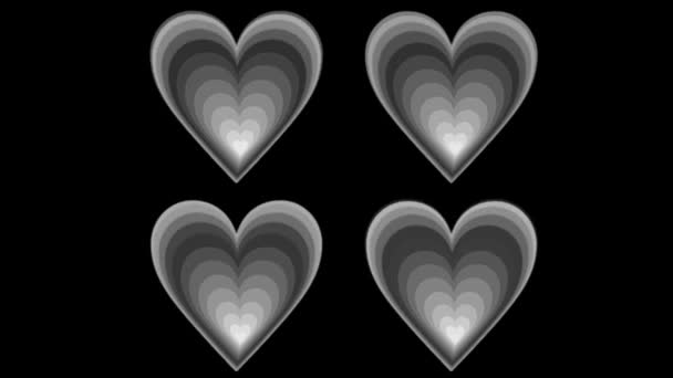 Flat Heart Bentuk Grafik Animasi Bidang — Stok Video