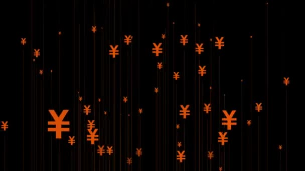 Ιαπωνία Yen Σήμα Σωματιδίων Μορφή Animation Motion Γραφικά — Αρχείο Βίντεο