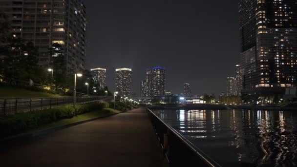 Tóquio Toyosu Gururi Park Night View 2022 Junho — Vídeo de Stock