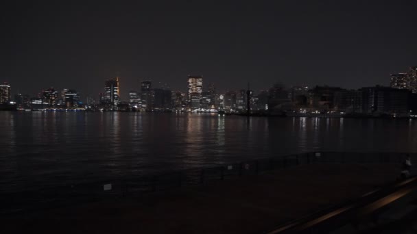 Tokyo Toyosu Gururi Park Night View 2022 6月20日 — 图库视频影像