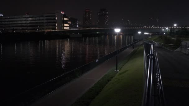 Tokyo Toyosu Gururi Park Night View 2022 Juni — Stockvideo