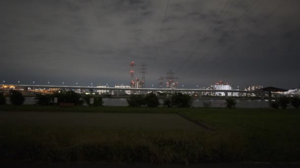 Τόκυο Arakawa Κοίτη Ποταμού Night View 2022 — Αρχείο Βίντεο