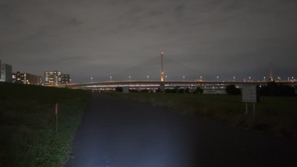Τόκυο Arakawa Κοίτη Ποταμού Night View 2022 — Αρχείο Βίντεο