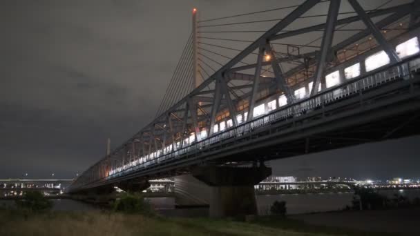 Tokio Arakawa Flussbett Night View 2022 — Stockvideo